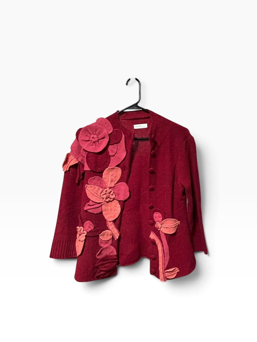 VTG Anthropologie Sleeping On Snow Armana Jasmine Floral Applique Cardigan Small